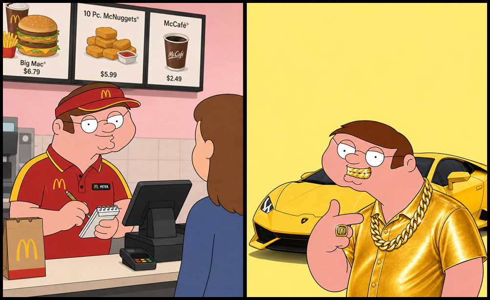 Peter before and after meme illustration